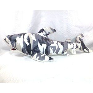 Ripleys Aquariums Camo Shark Plush 21" Fish Believe It Or Not Stuffed Animal